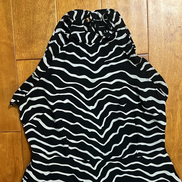 Who What Wear Black & White Halter Midi Dress Size S Whimsigoth Grunge 90’s - Picture 2 of 14